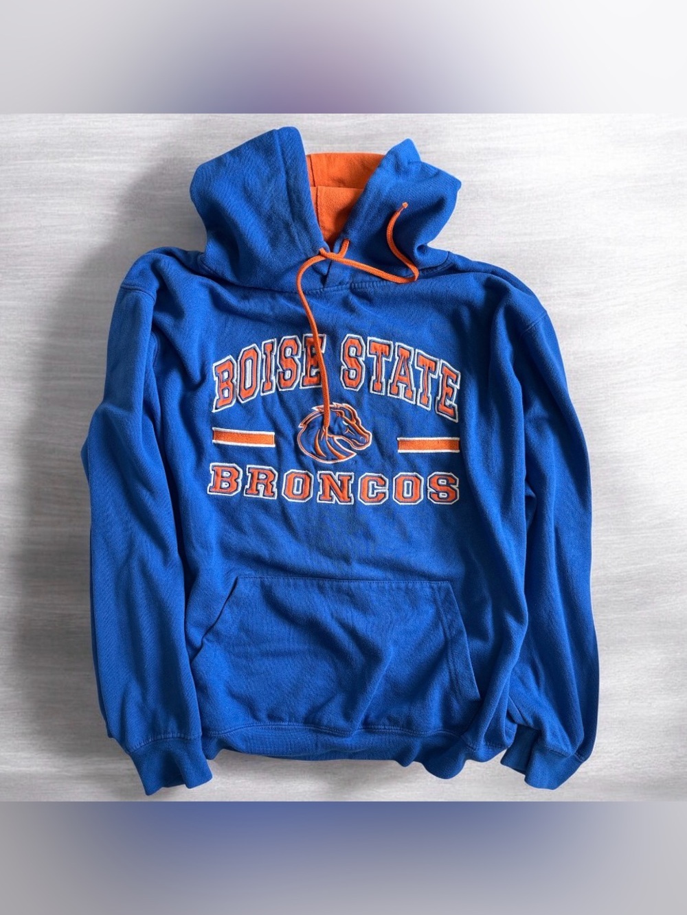 Stadium Athletics Boise State Broncos Hoodie XL Blue Orange NCAA Embroidered